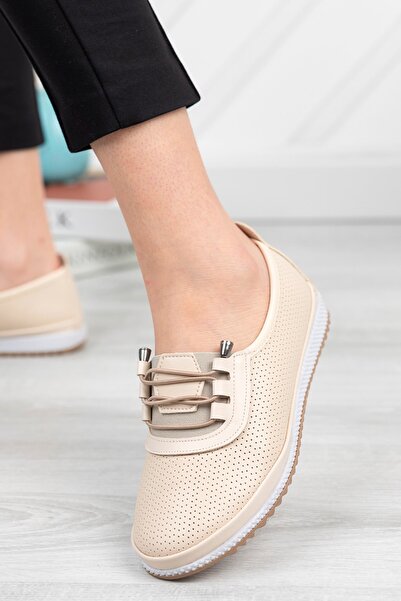 AYAKKABI BÜYÜSÜ Pantofi de damă ortopedici moale cu laser platină