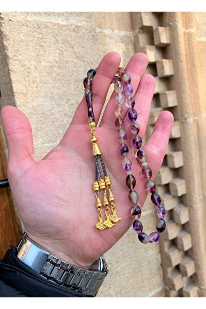 Doğan Silver Fosforlu Kedi Gözü Karanlıkta Parlayan Toz Kehribar Tesbih Dgn11147