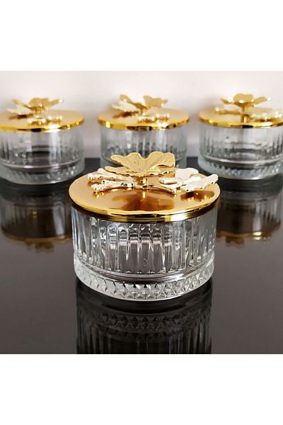 Paşabahçe Elysia 4-Piece Turkish Delight Bowl with Lid - Sugar Bowl and Multi-Purpose
