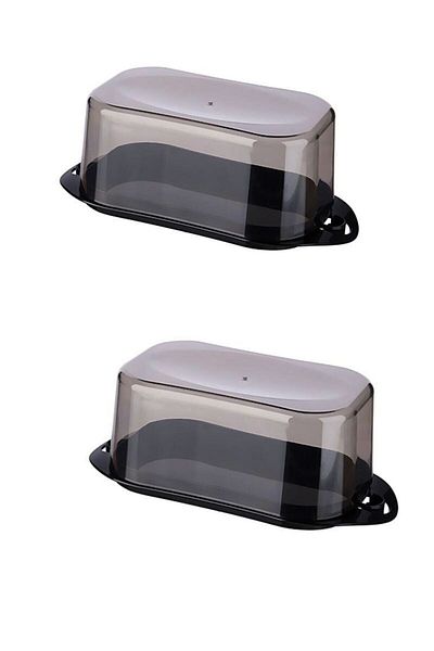 Buffer ® 2 Pieces Lockable Plastic Lidded Breakfast Butter Food Cheese Bowl Food Storage Container Ap-9428