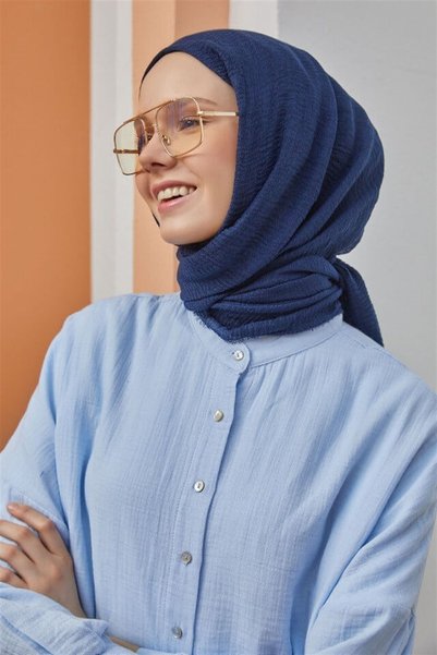 Şalland Burümcük Dark Blue Color (Light Structure Without Iron, Air Special Texture Wide Size Thin Precision)