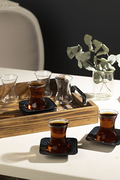 English Home طقم شاي لورنا زجاج 12 قطعة 100 مل أخضر