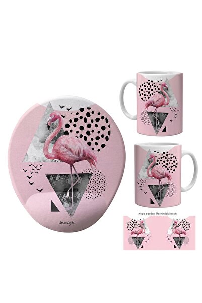 GameBoss Pink Flamingo Kupa Bardak Ve Mousepad Seti