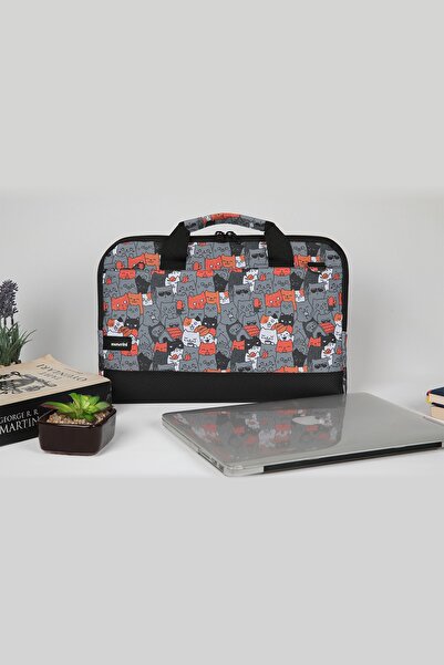 Moserini حقيبة كمبيوتر محمول Macbook Air-pro منقوشة مقاس 13 بوصة - 13.3 بوصة مع حماية للقاعدة وحزام كتف - كاتلانتس