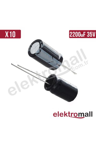 ELEKTROMALL 2200 Uf 35v Elektrolitik Kondansatör - 10 Adet