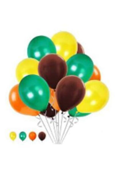 kidspartim 50 قطعة بالون أصفر معدني برتقالي بني أخضر 4 ألوان