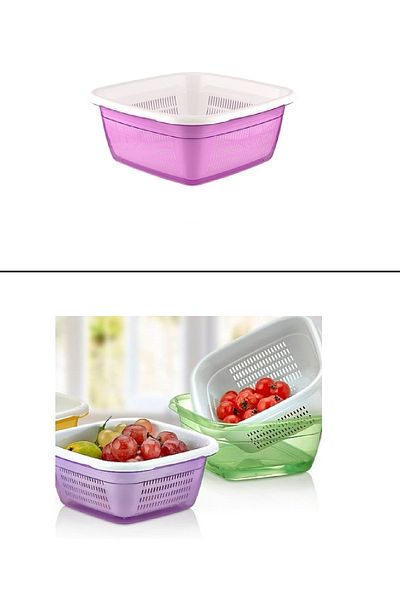 ELEGANCEV Emerald Square Strainer Basin - 2.3 Lt Strainer (1 Piece)