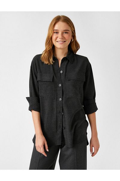 Koton Long Sleeve Pocket Shirt
