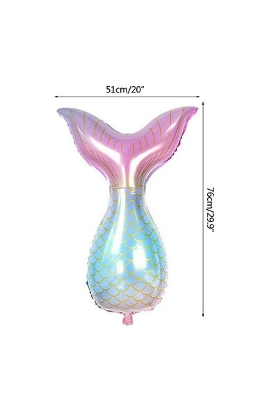 Patladı Gitti Mermaid Tail Foil Balloon - Baby Kids Party Celebration