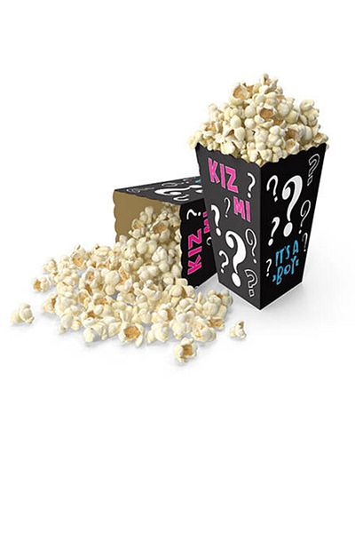 Kazanabil 8-Piece Gender Party Popcorn Box with Boy or Girl Writing