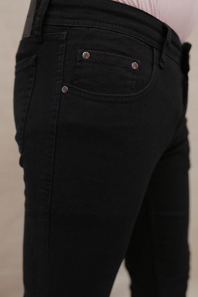 Deep Brown Men's Skinny Slim Fit Jeans Pants Black