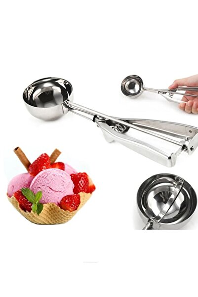 Genel Markalar 1 Paslanmaz Çelik Kurabiye Helva Dondurma Servis Sunum Kaşığı ...