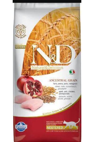N&D Düşük Tahıllı Tavuk Ve Narlı Kısırlaştırılmış Kedi Maması 5 Kg
