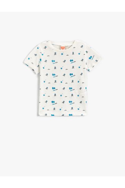 Koton Printed Short Sleeve T-Shirt Cotton