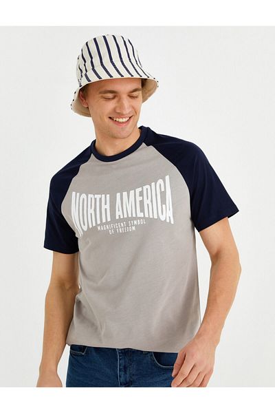 Koton Standard Fit Raglan Sleeve Printed T-Shirt