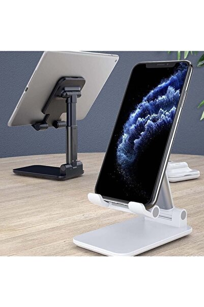 Jetcom Masa Üstü Telefon Standı Masa Üstü Tablet Standı Kademeli Yükseklik Ayarlı Siyah