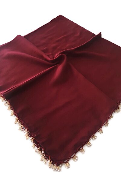 BENLİ Inci Boncuklu Gold El Oyalı Eşarp Yazma 100x100cm