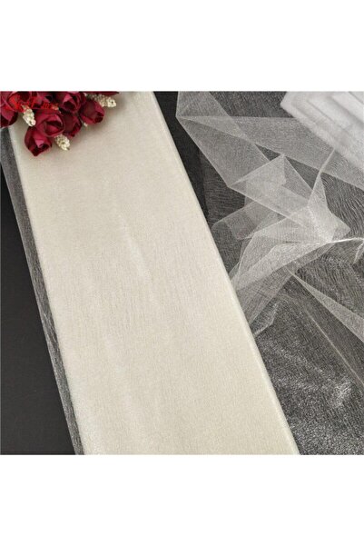 Huzur Party Store Off-White Colored 50 Meter Ball Crystal Tulle Fabric Width ...