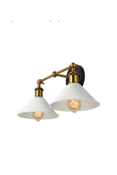 RİOLİGHT Retro Double Metal Sconce Hat Diameter: 22 cm
