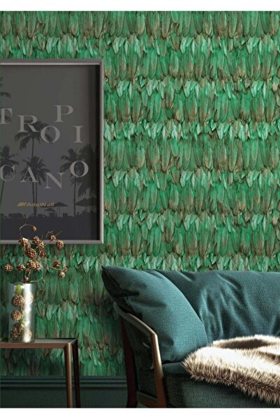Adawall Tropicano Tasarımıyla Ilgi Çeken Modern Kuş Tüyü Desenli Duvar Kağıdı