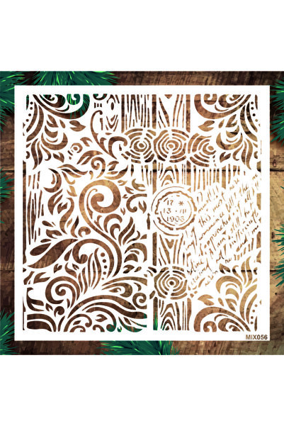 STENCİLTASARIM Stencil Tasarım Mıx056 Sürgün- Dekoratif Duvar, Eşya, Fayans,k...