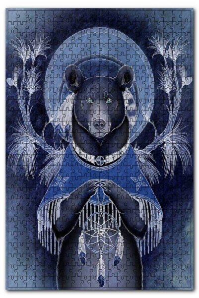 Cakapuzzle Oil Paint Fantastic Drawing Bear Figure 120 Piece Puzzle Jigsaw Pu...