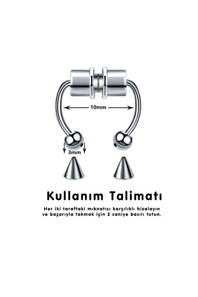 The Collection Cerrahi Çelik Mıknatıslı Fake Gold Septum Piercing