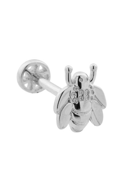 Dianora Piercing 14 Carat White Gold Bee Motif Tragus Piercing