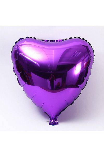 Parti dolabı 5 Pieces Purple Heart Foil Balloon 45 Cm