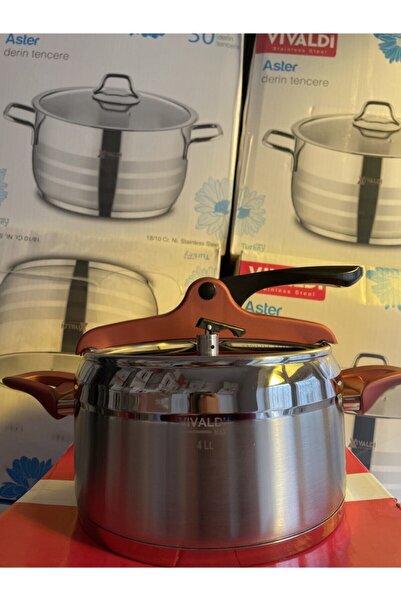 Vivaldi Premium 4 Liter Gold Rose Pressure Cooker Pressure Cooker Extra Safety
