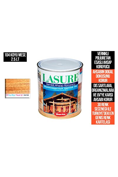Senta Lasure Ahşap Koruyucu Vernik 2.5 Lt 104 Koyu Meşe (PİNOTEKS VERNİK)