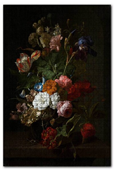 Cakapuzzle Renkli Çiçekler Siyah Arkaplan 120 Parça Puzzle Yapboz Mdf (ahşap)