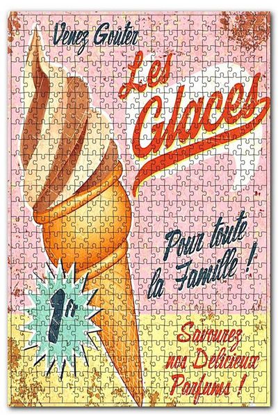 Cakapuzzle Classic Ice Cream Banner Illustrated 500 Piece Puzzle Jigsaw Puzzle Mdf (Wooden)