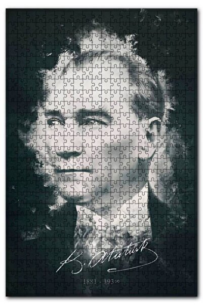 Cakapuzzle Mustafa Kemal Atatürk Portresi Ve Imzası Görseli 255 Parça Puzzle Yapboz Mdf (ahşap)