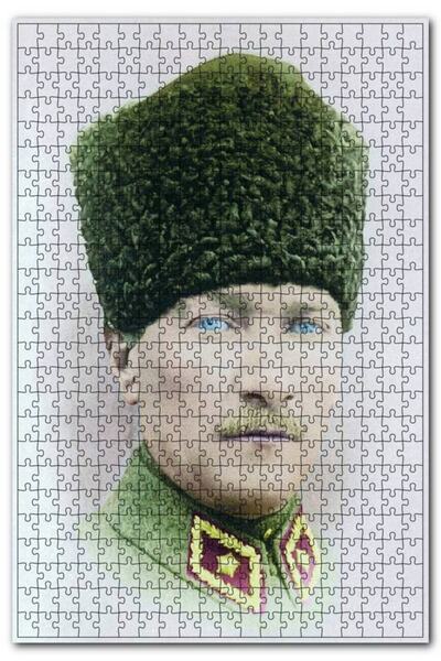 Cakapuzzle Kalpaklı Atatürk Portresi Renkli Görsel 120 Parça Puzzle Yapboz Md...