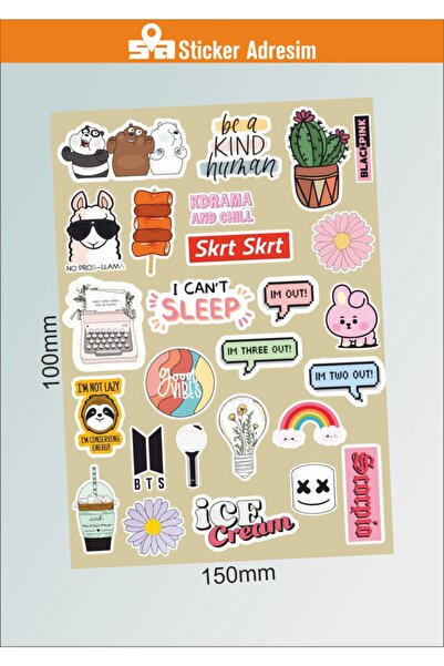 Sticker Adresim Mini Sevimli Sticker Seti