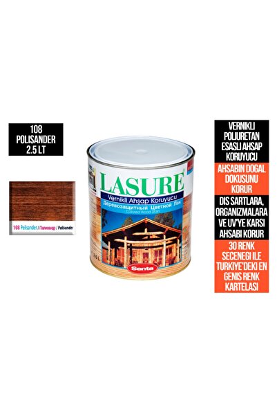 Lasure Wood Protective Varnish 2.5 Lt 108 Polysander (PINOTEKS VARNISH)