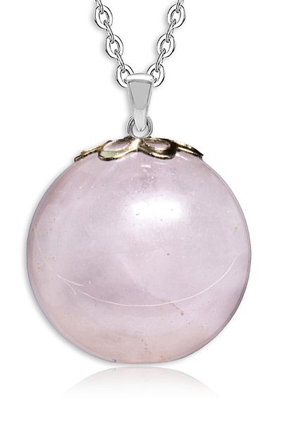 Tesbih Atölyesi Certified Round Natural Pink Quartz Stone Necklace