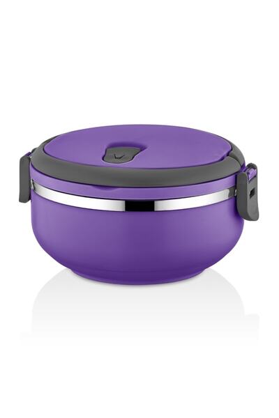 FreshBox Yeni Renk Mor Tek Katlı Sızdırmaz Yemek Termosu Sefer Tası