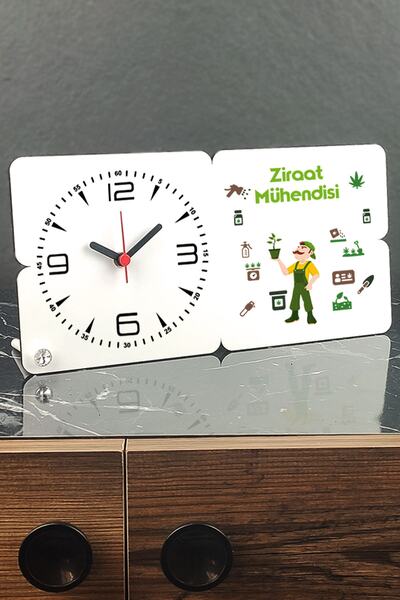 Hediyelen Beyaz Diş Doktoruna Hediye Ahşap Masa Saati