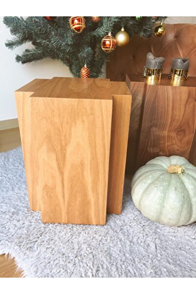 Dipole Furniture Artı 01 Doğal Ahşap Meşe Kaplama Sehpa