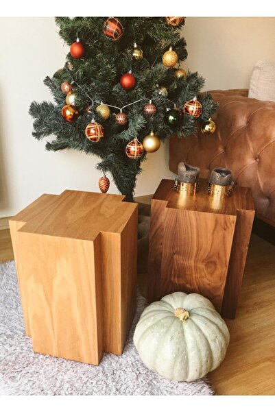 Dipole Furniture Artı 01 Doğal Ahşap Meşe Kaplama Sehpa