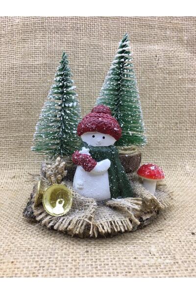 OBİDEV Çam Ağaçlı Kardan Adam Dekoratif Süs