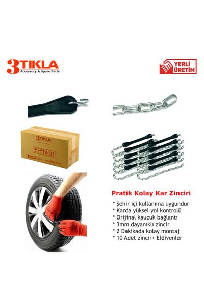 3 Tıkla Pratik Kar Zinciri 10 Adet 215 65 R16
