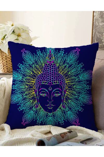Realhomes Mandala cu desen Buddha - Husă de pernă decorativă tricotată cu dou...