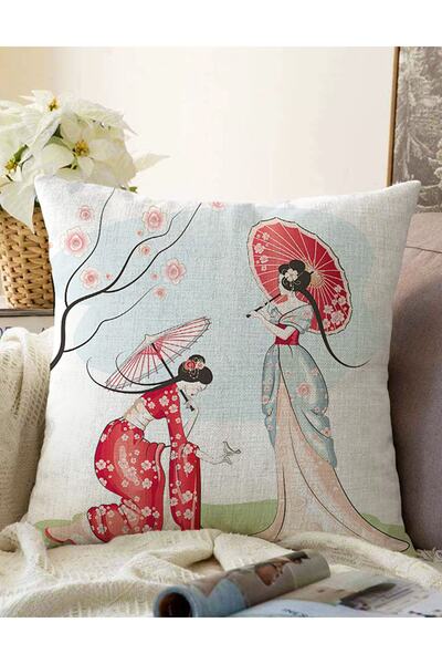 Realhomes Umbrelă detaliată cu ramură dublu față pentru fete japoneze Husă de...