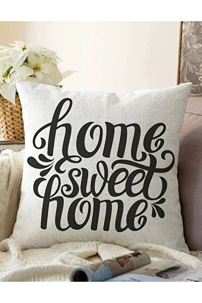 Realhomes Husă de pernă cu două fețe Home Sweet Home imprimată digitală decor...