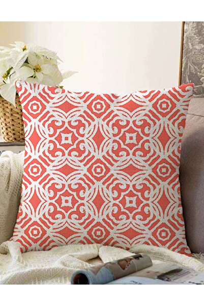 Realhomes Narandžasta jastučnica sa damask motivom, dvostrano digitalno štamp...