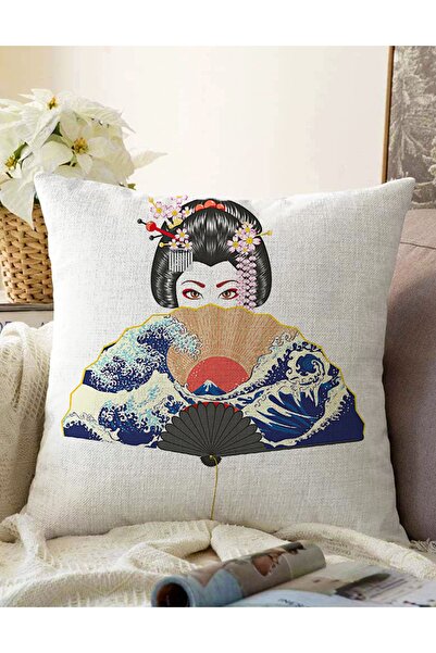 Realhomes Yelpazali Japan ženska motiv dvostrana dekorativna rašel pletena ja...