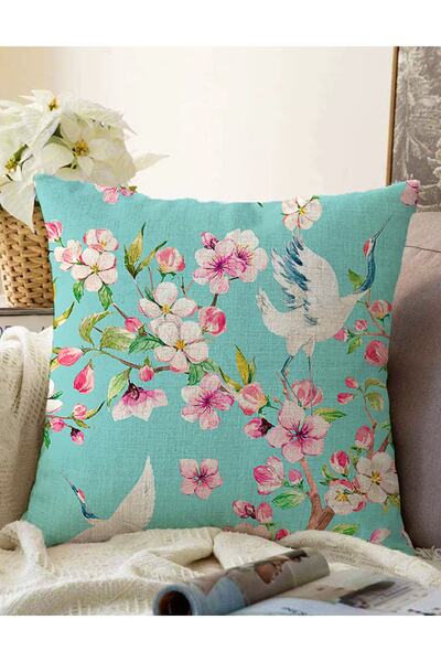 Realhomes Ebabil Birds Motif Decorativ Raschel Tricotat Perna Fata de Perna